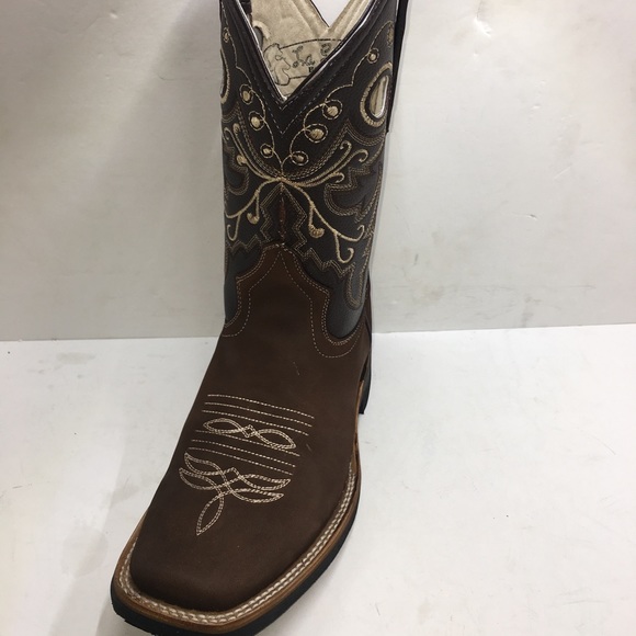 Women’s Western Cowgirl Rodeo Brown Boots Leather Handmaede Bota mujer de piel - Picture 3 of 8